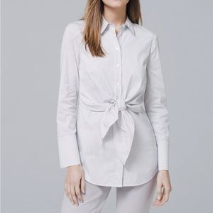 WHBM tie front poplin shirt.